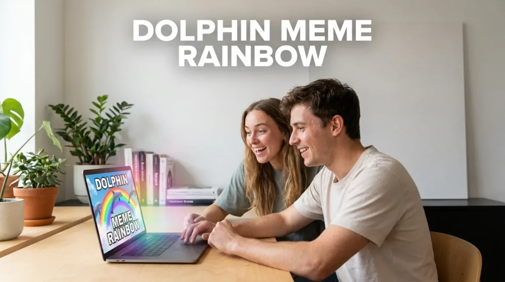 Dolphin Meme Rainbow