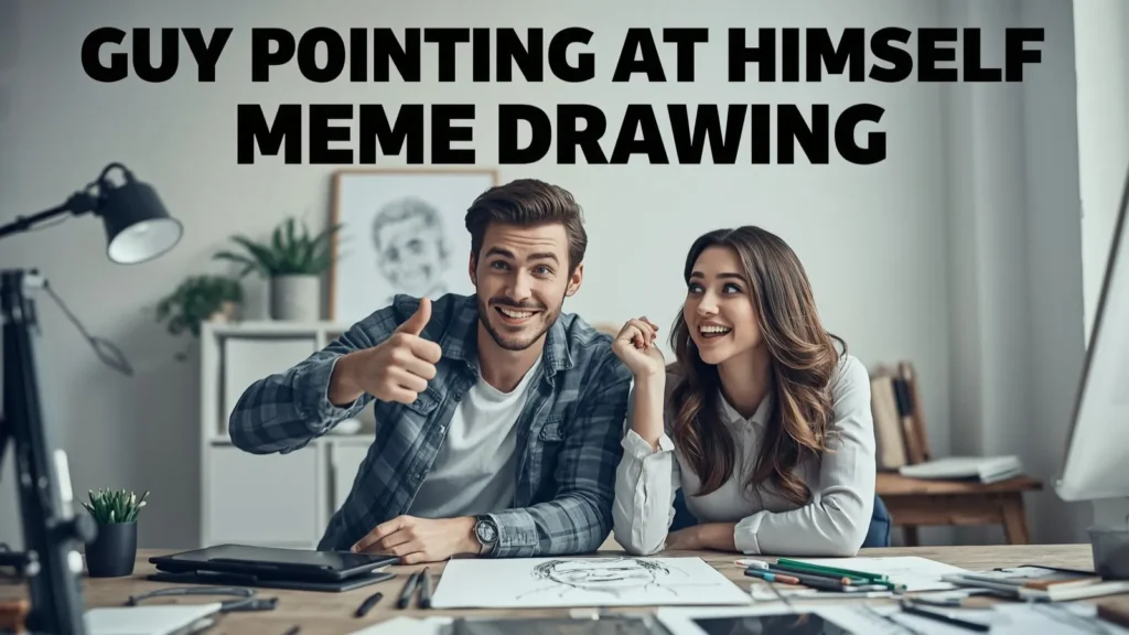 Guy Pointing at Himself Meme Drawing