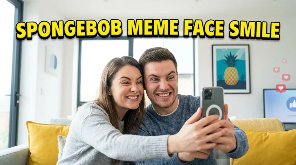SPONGEBOB MEME FACE SMILE