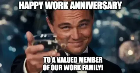 work anniversary meme